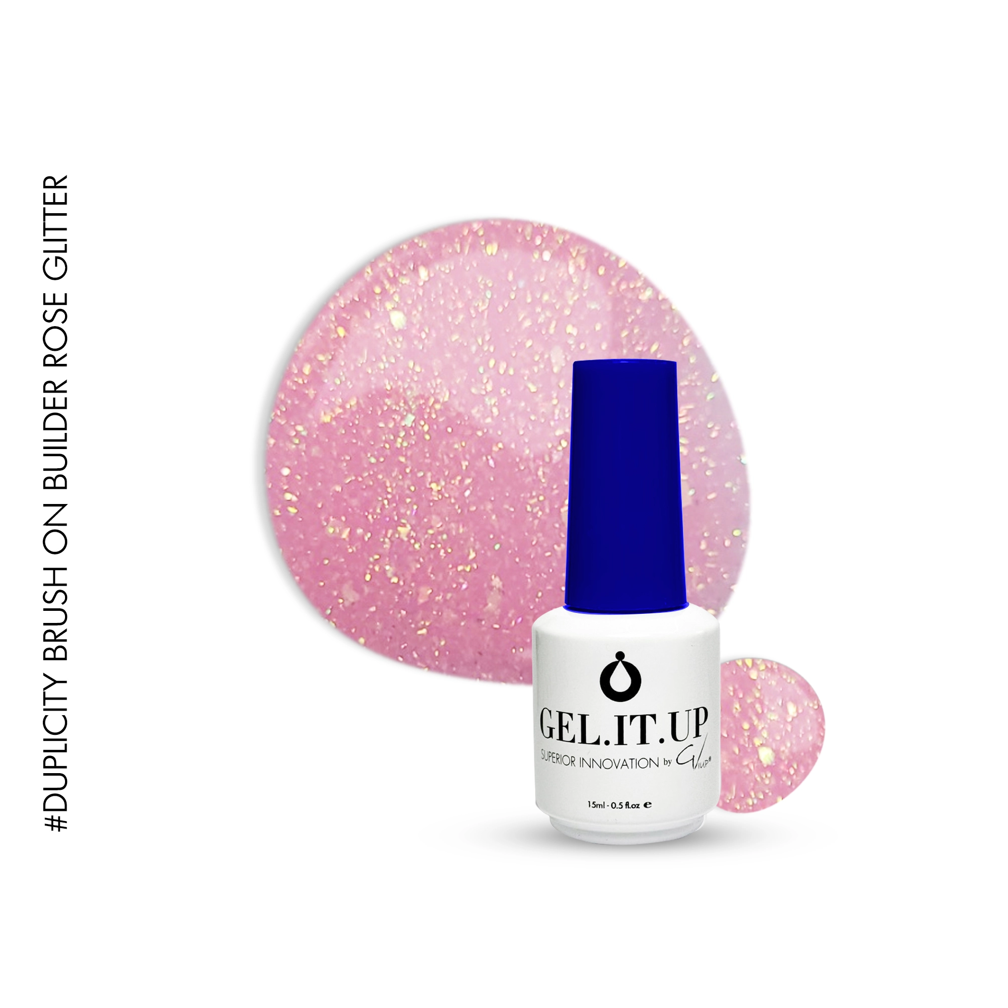 Gel It Up Duplicity Brush on Builder Rose Glitter