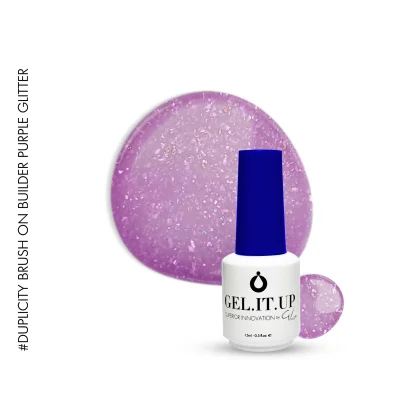 Gel It Up Duplicity Brush on Builder Purple Glitter