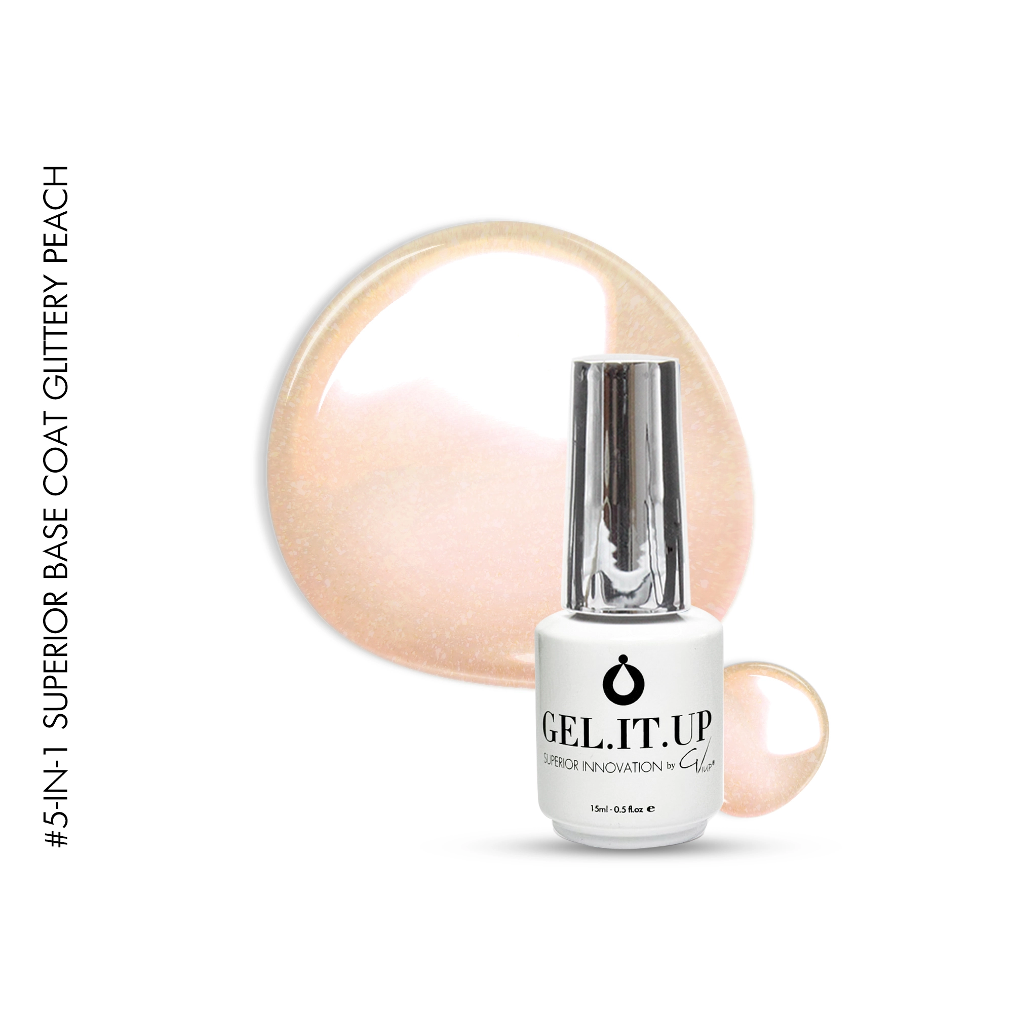 Gel It Up 5-in-1 Superior Base Coat Glittery Peach
