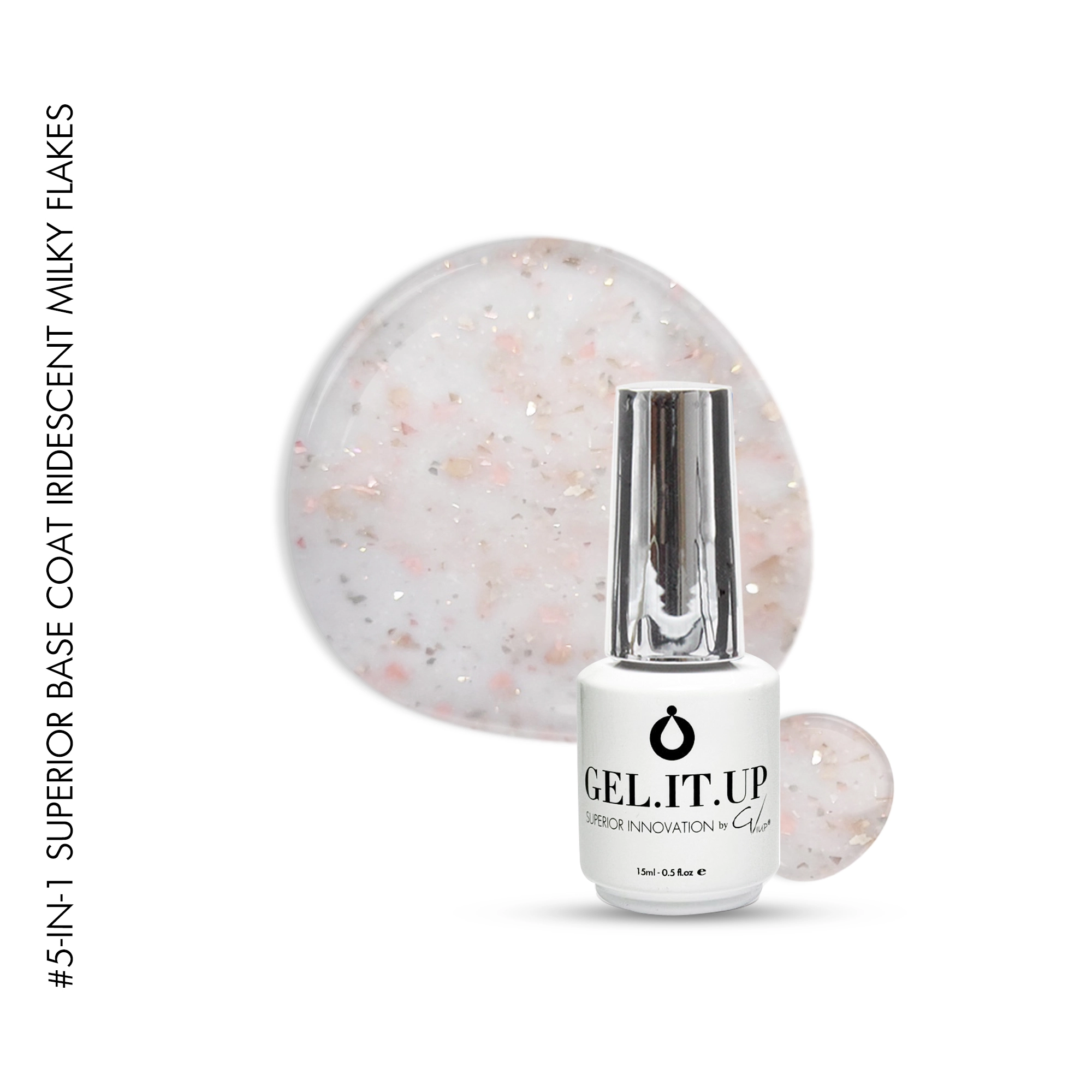 Gel It Up 5-in-1 Superior Base Coat Iridescent Milky Flakes