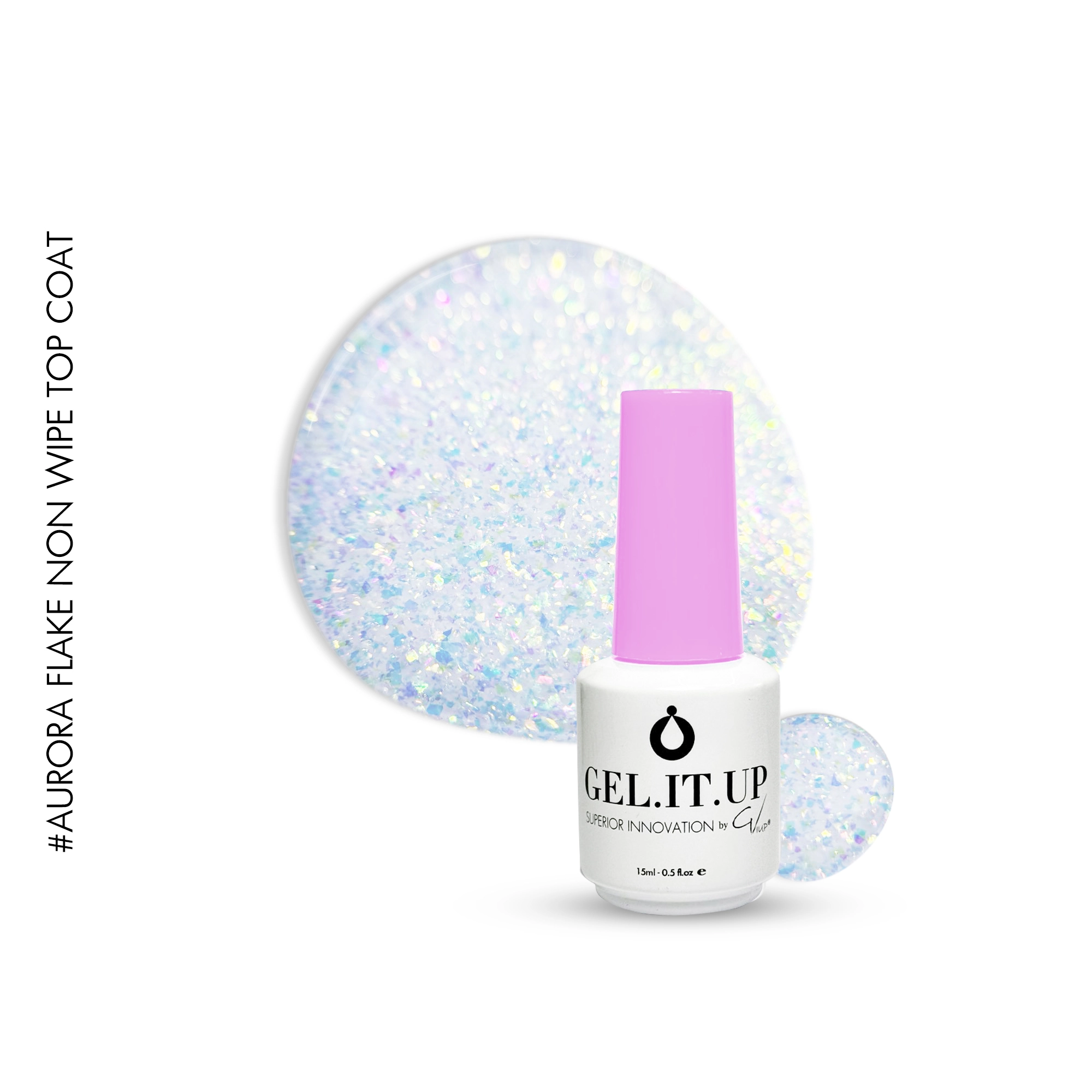 Gel It Up Aurora Flake Non Wipe Top Coat