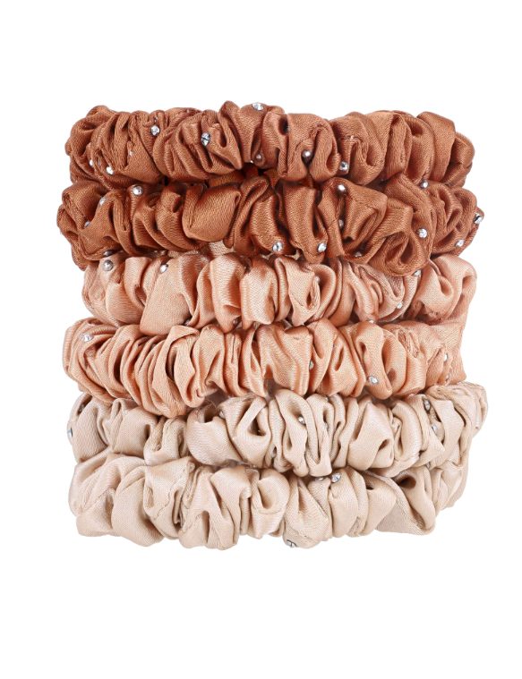 Silky Knots Scrunchies Gold Set1