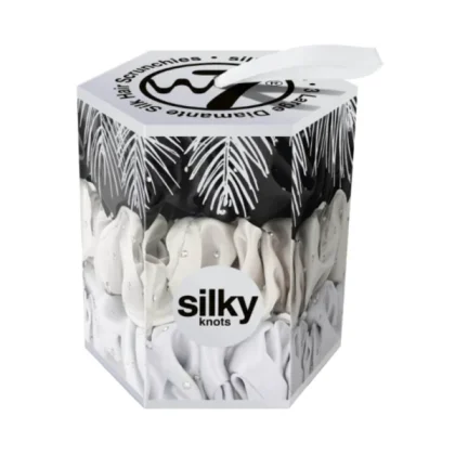 Silky Knots Scrunchies Silver Gift Set