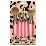 W7 Cosmetics Σετ με Πινέλα Μακιγιάζ από Συνθετική Τρίχα Fabulous Five Makeup 5τμχ