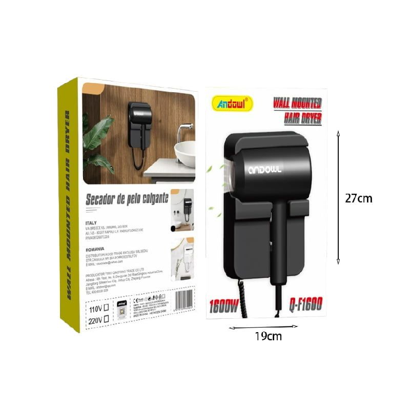 Andowl Επιτοίχιο Πιστολάκι Μαλλιών 1600W Q-F1600