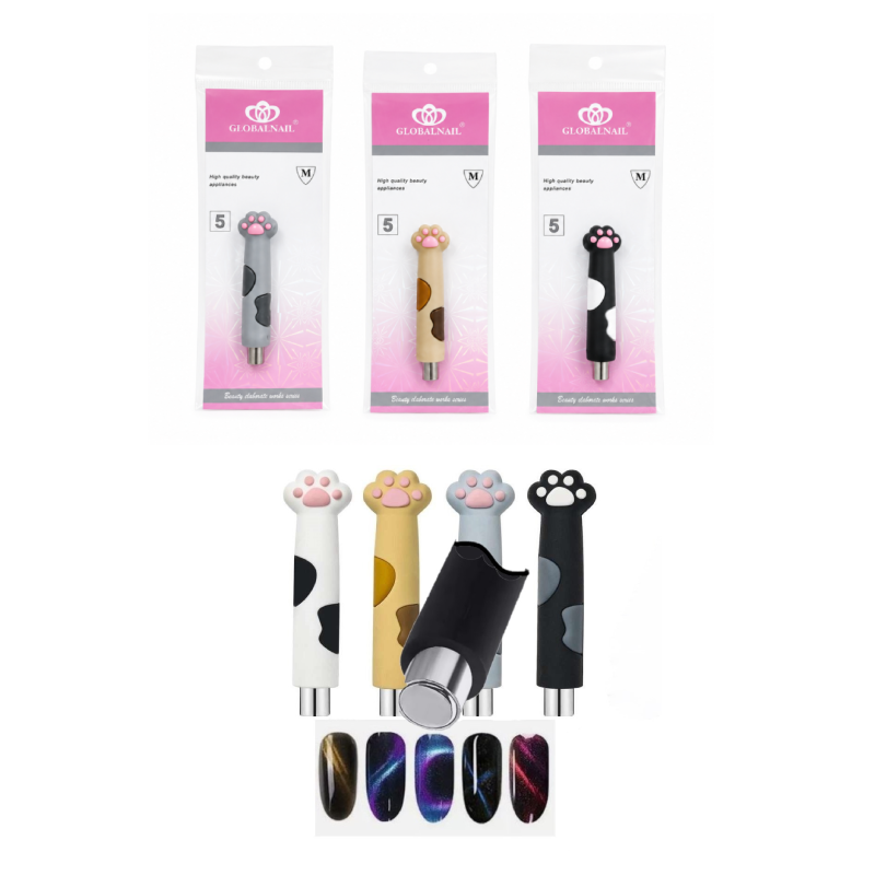 Globalnail Μαγνητικό Στυλό Nail Art Cat Eye με Σχέδιο Πατουσάκι