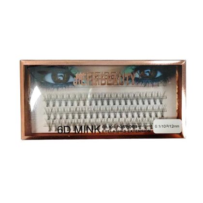 Jiefei Beauty Βλεφαρίδες Τουφάκια 6D Mink 0.1/10P/12mm