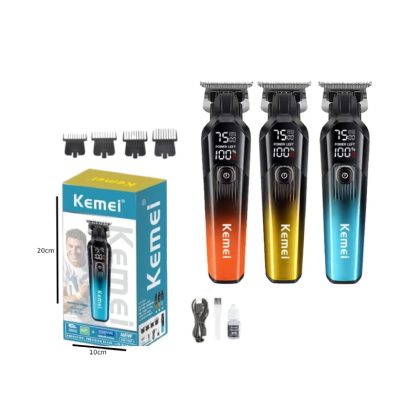 Kemei Κουρευτική Μηχανή Επαναφορτιζόμενη με LED Οθόνη KM-1358