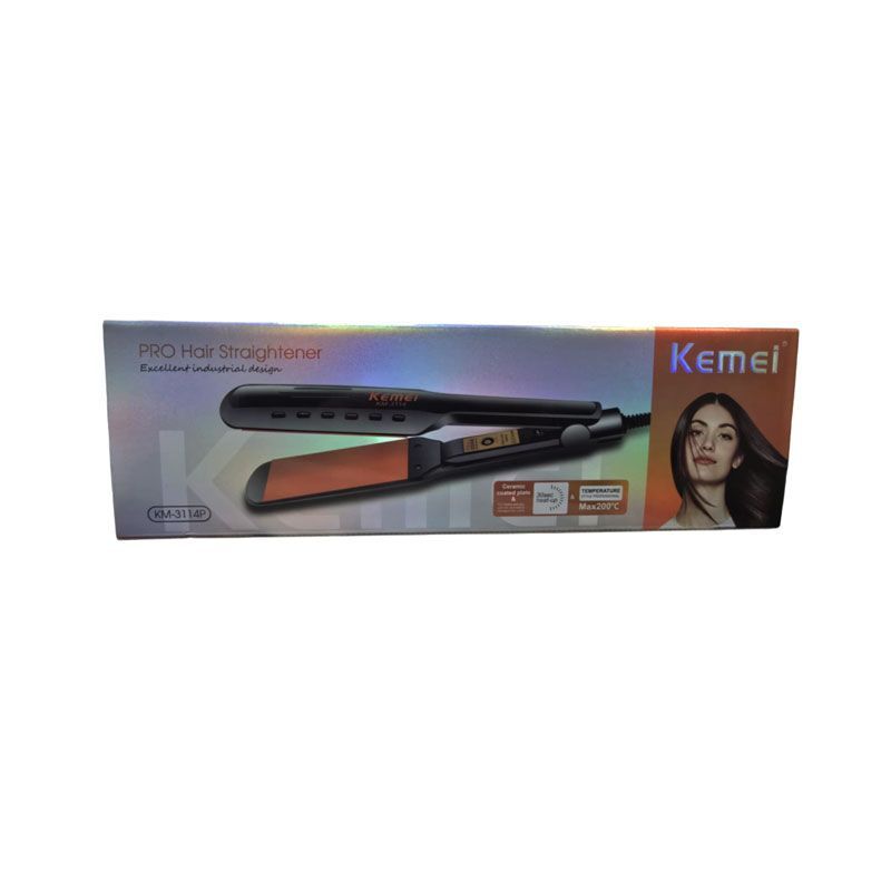 Kemei KM-3114P Πρέσα Μαλλιών με Κεραμικές Πλάκες