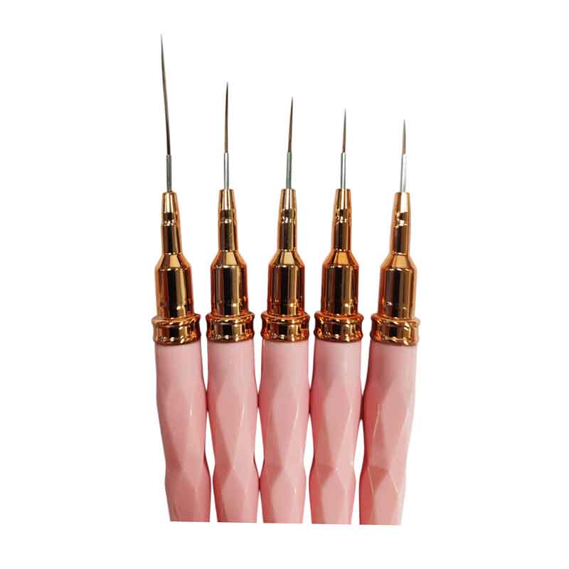 Σετ Πινέλα Nail Art με Λεπτή Μύτη 5 Τεμάχια