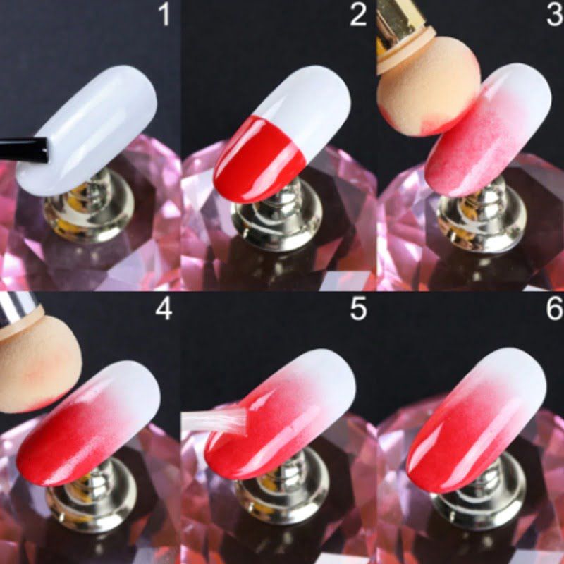Πινέλο Nail Art για Ombre- Babyboomer σχέδιο στα νύχια με stamper σιλικόνης