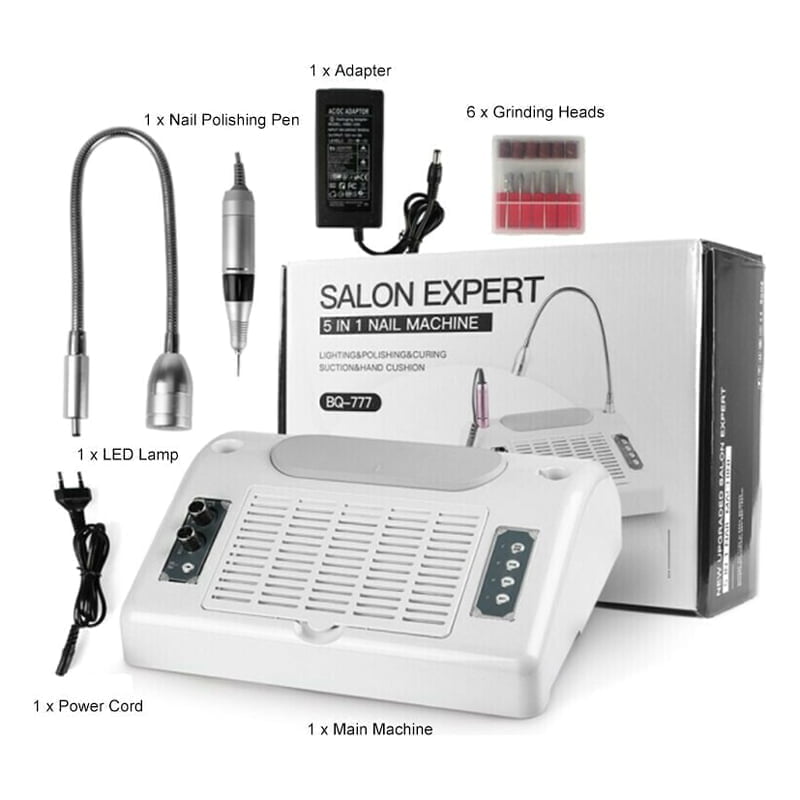 Salon Expert 5 in 1 BQ-777 Τροχός Νυχιών Ρεύματος 30000rpm 80W – Φουρνάκι – Απορροφητήρας